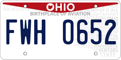 OH license plate FWH0652