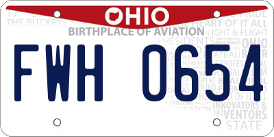 OH license plate FWH0654