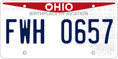 OH license plate FWH0657