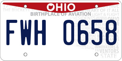 OH license plate FWH0658