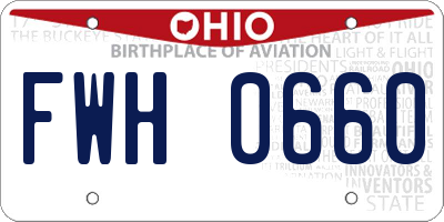 OH license plate FWH0660