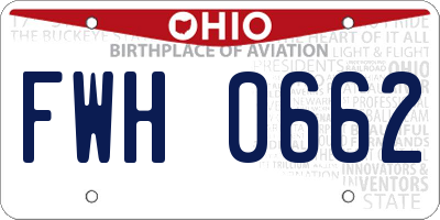 OH license plate FWH0662