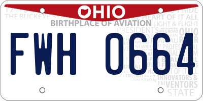 OH license plate FWH0664