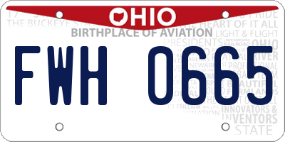 OH license plate FWH0665