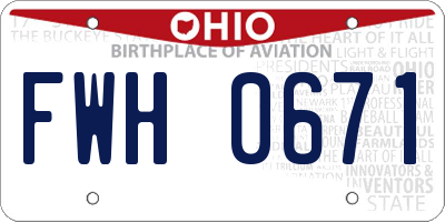 OH license plate FWH0671