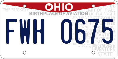 OH license plate FWH0675