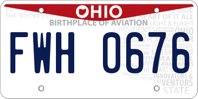 OH license plate FWH0676