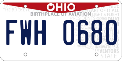 OH license plate FWH0680