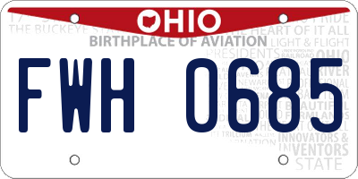 OH license plate FWH0685