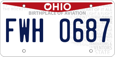 OH license plate FWH0687