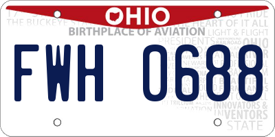 OH license plate FWH0688