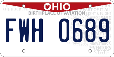 OH license plate FWH0689