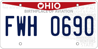 OH license plate FWH0690