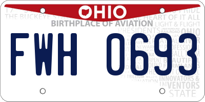 OH license plate FWH0693