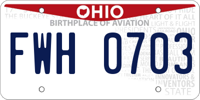 OH license plate FWH0703