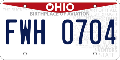 OH license plate FWH0704