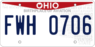 OH license plate FWH0706