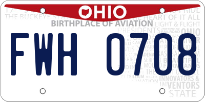 OH license plate FWH0708