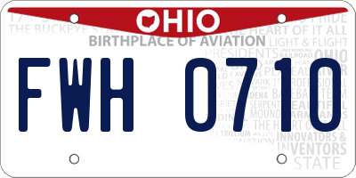 OH license plate FWH0710