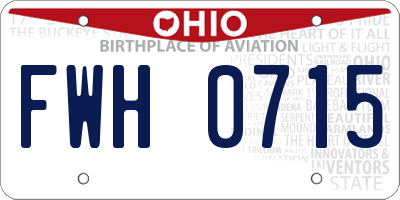 OH license plate FWH0715