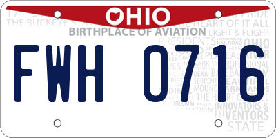 OH license plate FWH0716