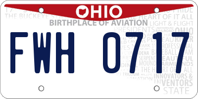 OH license plate FWH0717