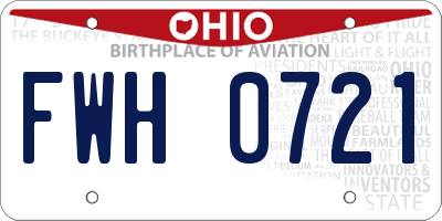 OH license plate FWH0721