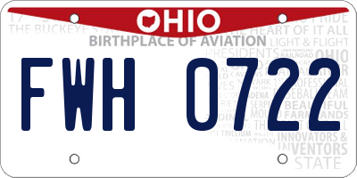 OH license plate FWH0722