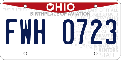 OH license plate FWH0723