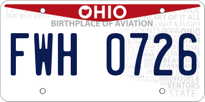 OH license plate FWH0726