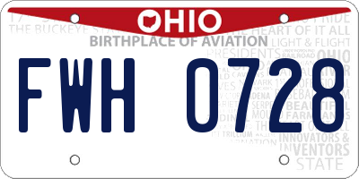 OH license plate FWH0728