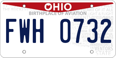 OH license plate FWH0732