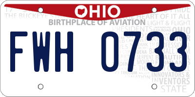 OH license plate FWH0733