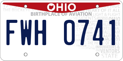 OH license plate FWH0741