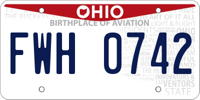 OH license plate FWH0742