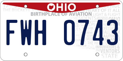 OH license plate FWH0743