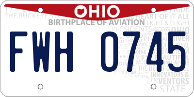 OH license plate FWH0745