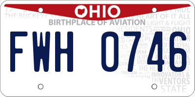 OH license plate FWH0746