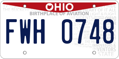 OH license plate FWH0748