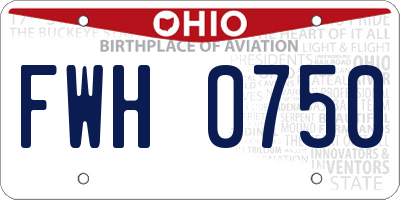 OH license plate FWH0750