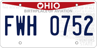 OH license plate FWH0752