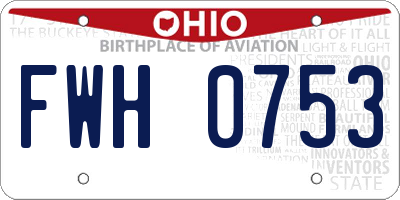 OH license plate FWH0753