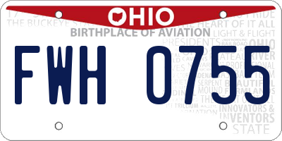 OH license plate FWH0755