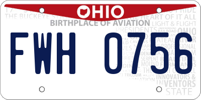 OH license plate FWH0756