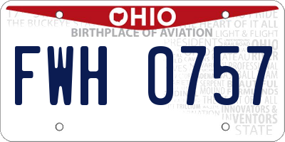 OH license plate FWH0757