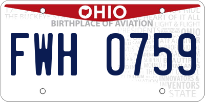 OH license plate FWH0759