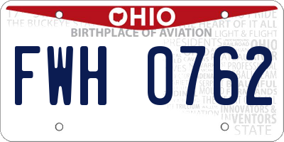 OH license plate FWH0762