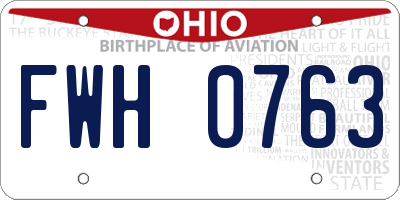 OH license plate FWH0763