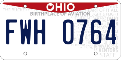 OH license plate FWH0764