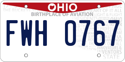 OH license plate FWH0767